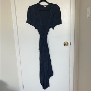 Navy Gap Wrap Dress